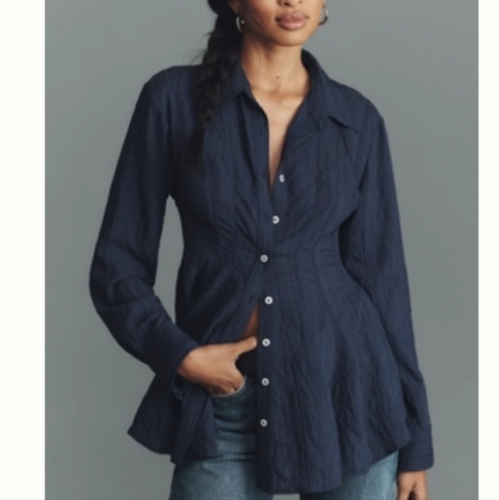 NWT Maeve Waisted Buttondown Tunic